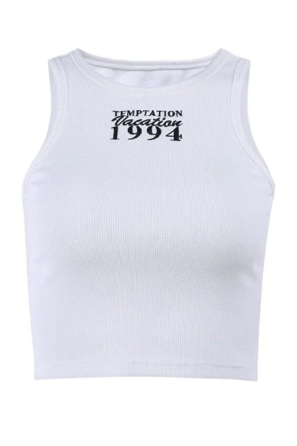 1994 Vintage Ribbed Tank Top - Y2K Outfits Aesthetic for Women Fashion