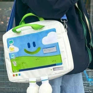 2.0 Windows XP Embroidery Handbag - Y2K Vintage Aesthetic Fashion