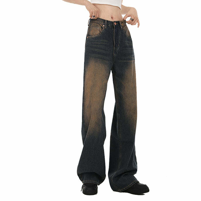 90's Kids Jeans in Washed Brown - Y2K Vintage Outfits for Women