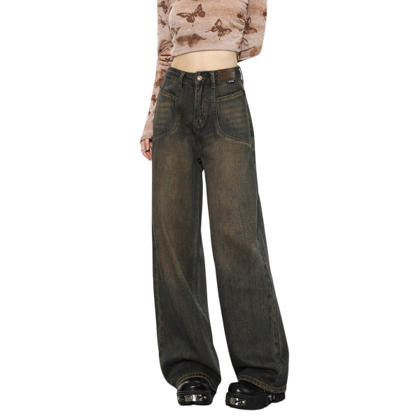 Basic Things Brown Jeans - Y2K Outfits Vintage Style for Winter Fashion