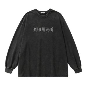 Bell Witch Gothic Long Sleeve Top - Y2K Vintage Aesthetic Winter Outfit