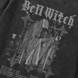 Bell Witch Gothic Long Sleeve Top - Y2K Vintage Aesthetic Winter Outfit