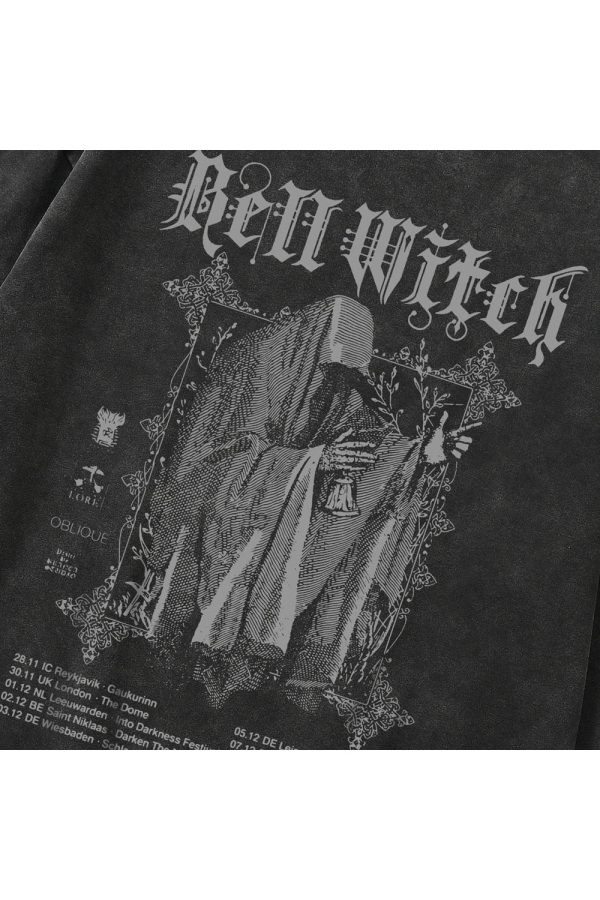 Bell Witch Gothic Long Sleeve Top - Y2K Vintage Aesthetic Winter Outfit