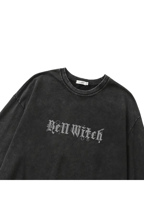 Bell Witch Gothic Long Sleeve Top - Y2K Vintage Aesthetic Winter Outfit