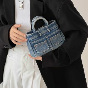 Blue Jeans Y2K Mini Handbag - Vintage 2000s Aesthetic Outfit Accessory