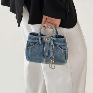 Blue Jeans Y2K Mini Handbag - Vintage 2000s Aesthetic Outfit Accessory