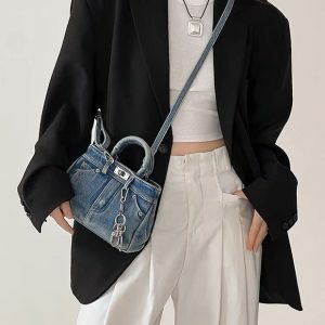 Blue Jeans Y2K Mini Handbag - Vintage 2000s Aesthetic Outfit Accessory