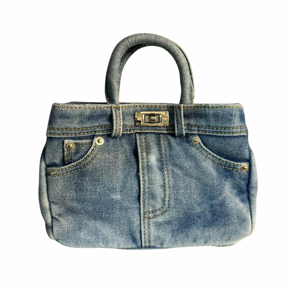 Blue Jeans Y2K Mini Handbag - Vintage 2000s Aesthetic Outfit Accessory