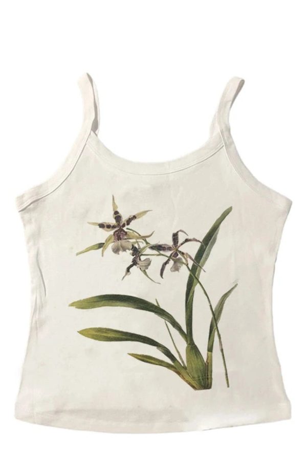 Botanical Bloom Tank Top - Y2K Vintage Outfits for Winter & Street Style