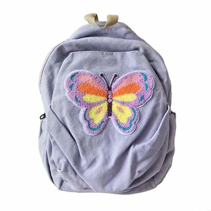 Butterfly Lavender Backpack - Y2K Vintage Aesthetic Outfit for Women