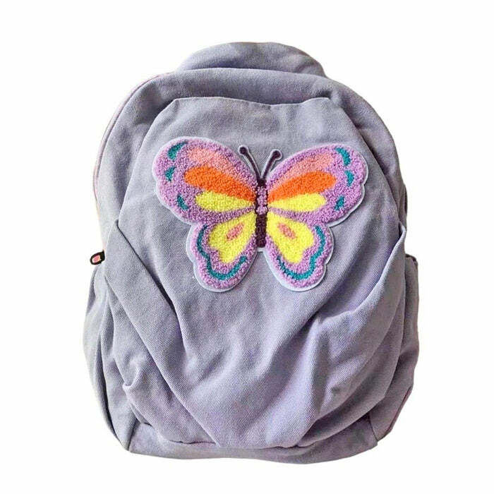 Butterfly Lavender Backpack - Y2K Vintage Aesthetic Outfit for Women