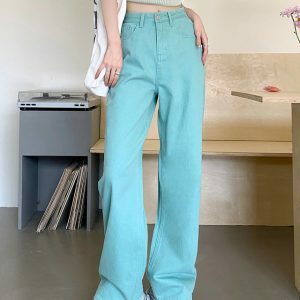 Candy Cloud High Waist Jeans - Y2K Vintage Outfits for Winter Style