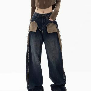 Canyon Town Cowboy Jeans - Y2K Vintage Outfits for Winter Street Style