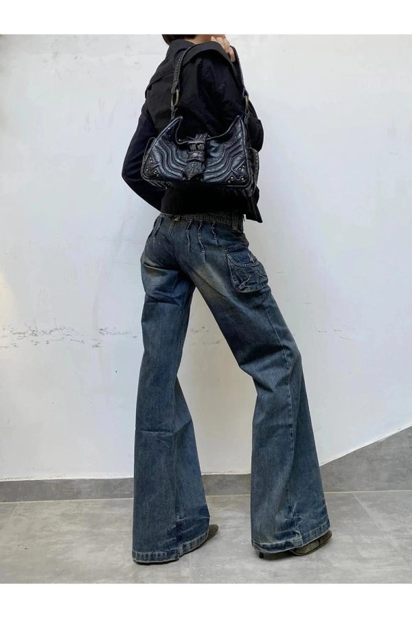 Cargo Chic Wide-Leg Jeans - Y2K Vintage Outfits for Winter Street Style