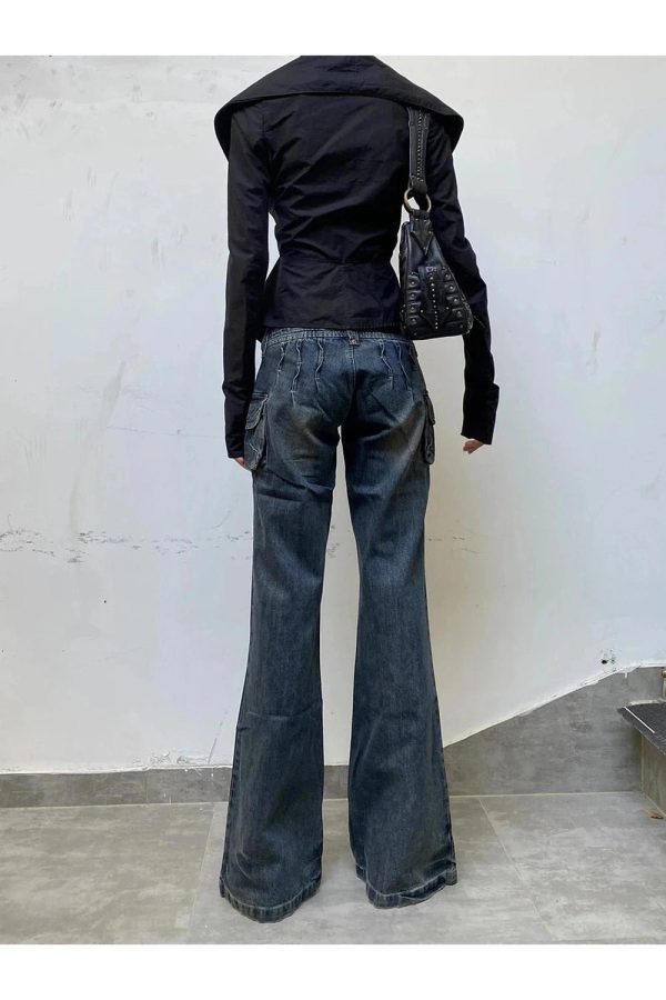 Cargo Chic Wide-Leg Jeans - Y2K Vintage Outfits for Winter Street Style