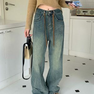 Casual Friday Comfy Jeans - Y2K Vintage Outfits for Winter Street Style