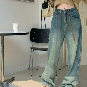 Casual Friday Comfy Jeans - Y2K Vintage Outfits for Winter Street Style