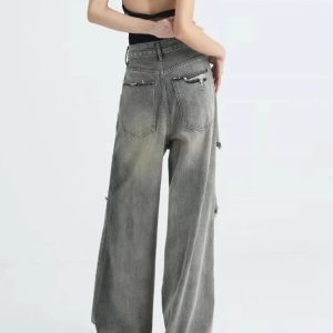 Distressed Oversized Baggy Jeans - Y2K Vintage Street Style Outfits