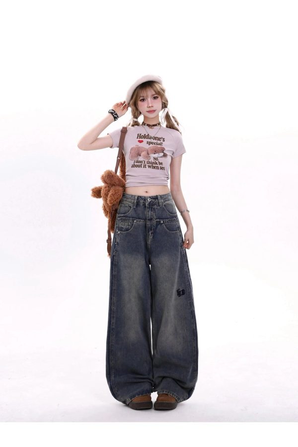 Extreme Wide-Leg Baggy Jeans - Y2K Vintage Outfits for Winter Style