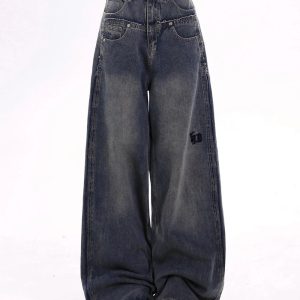 Extreme Wide-Leg Baggy Jeans - Y2K Vintage Outfits for Winter Style