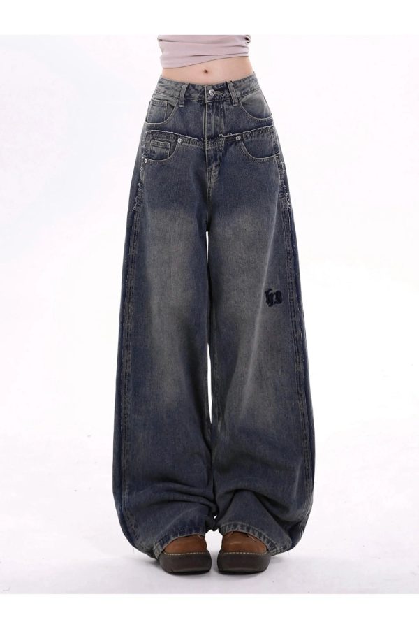 Extreme Wide-Leg Baggy Jeans - Y2K Vintage Outfits for Winter Style