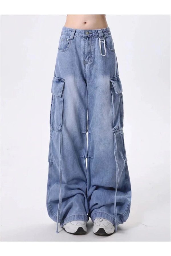 Extreme Wide-Leg Cargo Jeans - Y2K Vintage Outfits for Winter Style