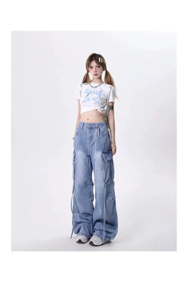 Extreme Wide-Leg Cargo Jeans - Y2K Vintage Outfits for Winter Style