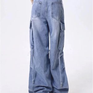 Extreme Wide-Leg Cargo Jeans - Y2K Vintage Outfits for Winter Style