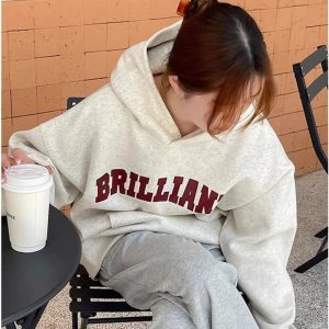 Fall Brilliant Statement Hoodie - Y2K Vintage Outfits for Women