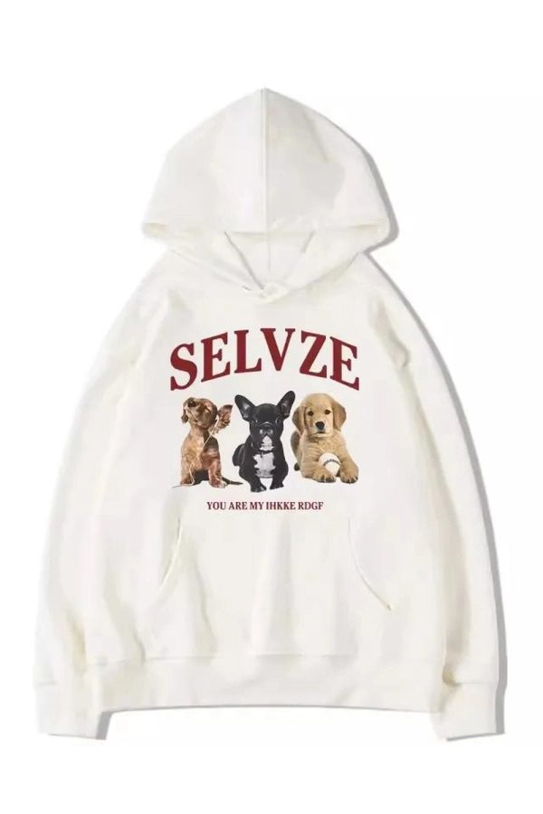 Fall Cute Puppy Graphic Hoodie | Y2K Outfits Vintage & Aesthetic Styles