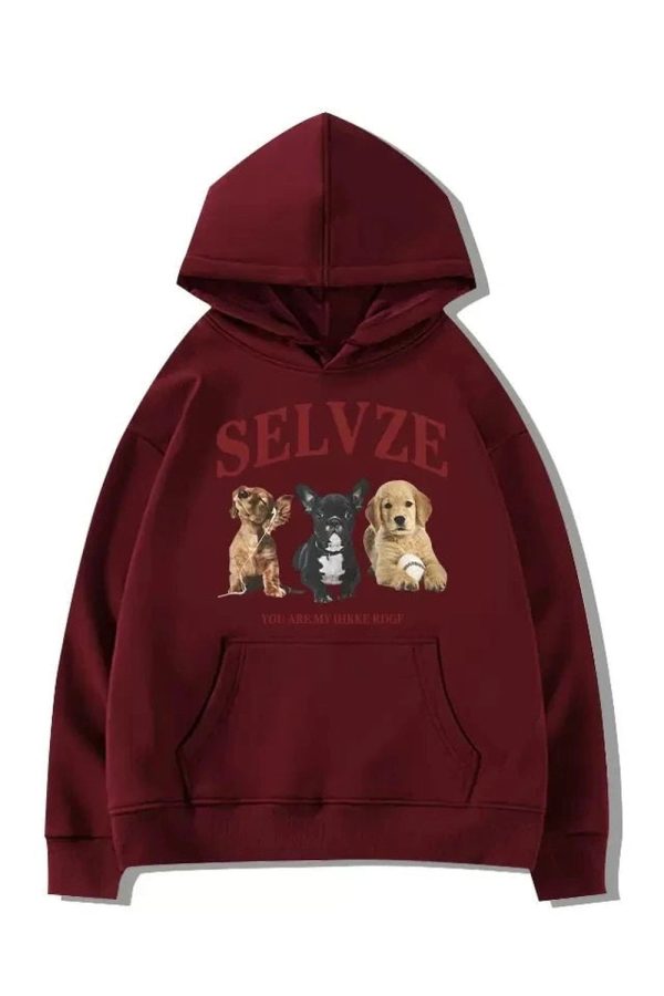 Fall Cute Puppy Graphic Hoodie | Y2K Outfits Vintage & Aesthetic Styles