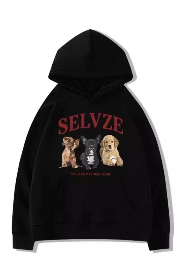 Fall Cute Puppy Graphic Hoodie | Y2K Outfits Vintage & Aesthetic Styles