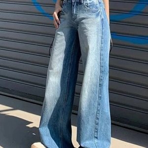 Fall Light Wash Wide-Leg Denim Y2K Outfits Vintage Street Style Fashion