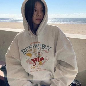 Fall Retro Cartoon Graphic Hoodie | Y2K Vintage Aesthetic Outfit