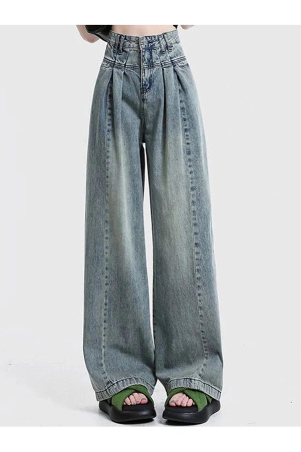 Fall Ultra Wide-Leg Baggy Jeans - Y2K Vintage Street Style Outfits