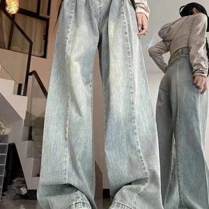 Fall Ultra Wide-Leg Baggy Jeans - Y2K Vintage Street Style Outfits