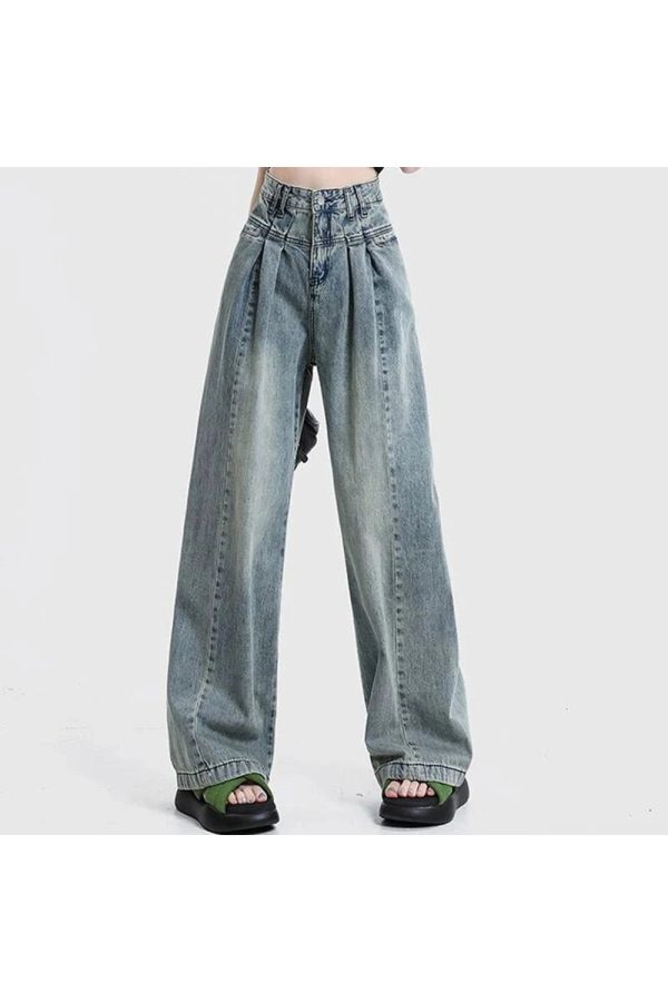 Fall Ultra Wide-Leg Baggy Jeans - Y2K Vintage Street Style Outfits