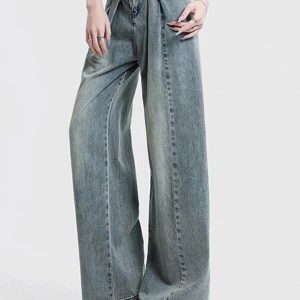 Fall Ultra Wide-Leg Baggy Jeans - Y2K Vintage Street Style Outfits