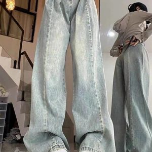 Fall Ultra Wide-Leg Baggy Jeans - Y2K Vintage Street Style Outfits