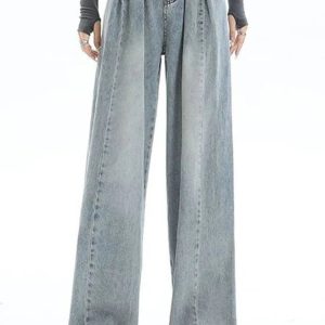 Fall Ultra Wide-Leg Baggy Jeans - Y2K Vintage Street Style Outfits