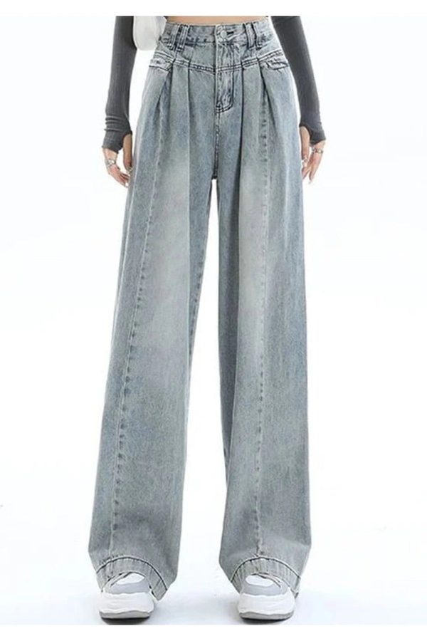 Fall Ultra Wide-Leg Baggy Jeans - Y2K Vintage Street Style Outfits