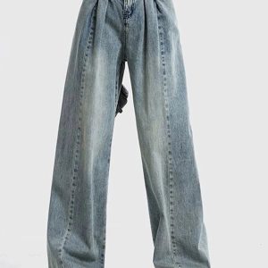 Fall Ultra Wide-Leg Baggy Jeans - Y2K Vintage Street Style Outfits