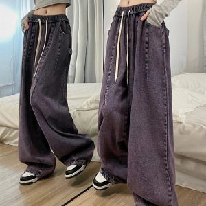 Fall Ultra-Wide Vintage Cargo Jeans - Y2K Outfits for Retro Style