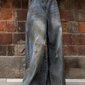 Fall Urban Edge Wide-Leg Jeans - Y2K Vintage Street Style Outfits