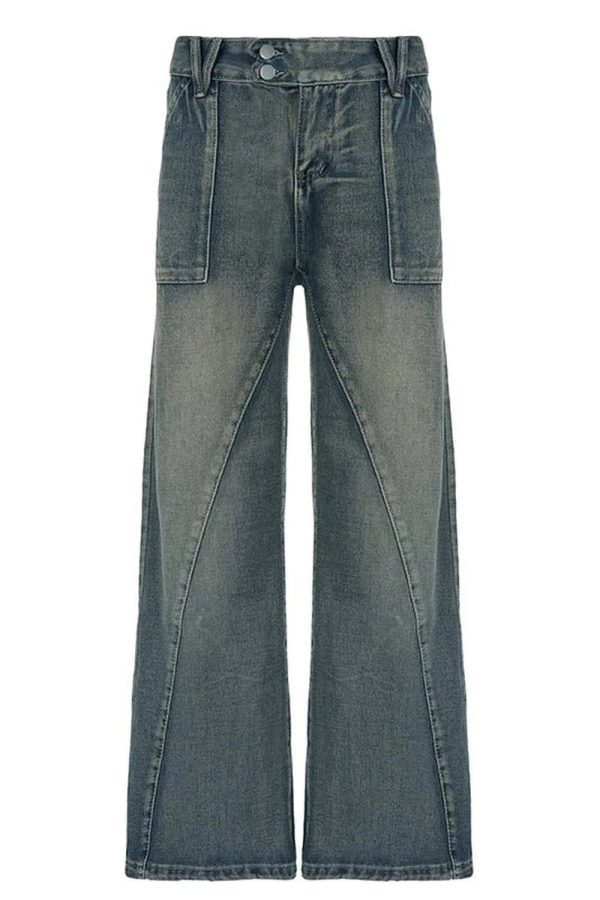 Fall Vintage Washed Baggy Jeans - Y2K Outfits for Retro Street Style