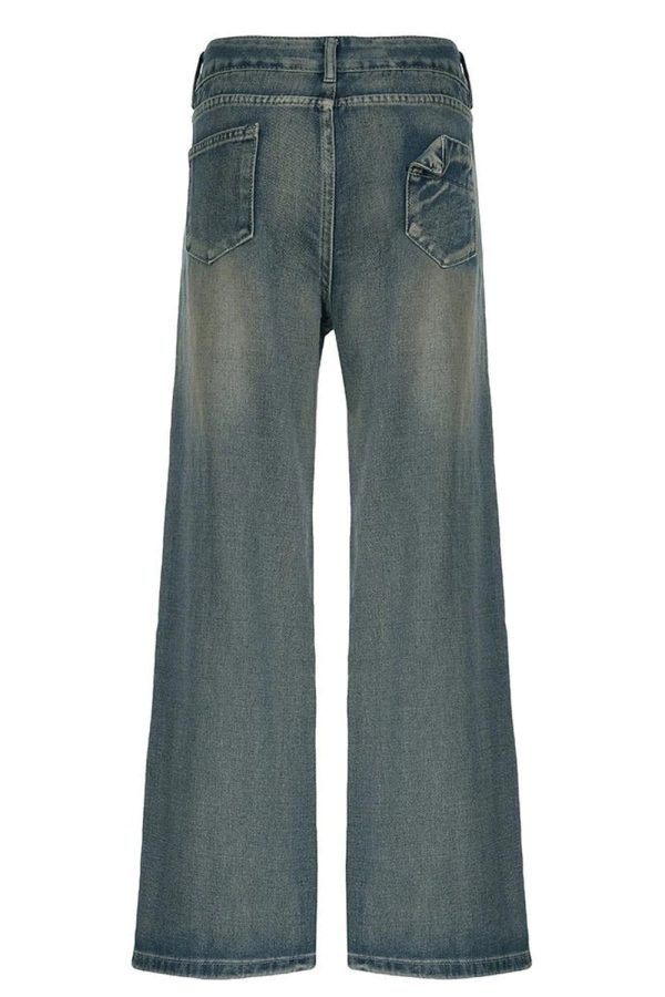 Fall Vintage Washed Baggy Jeans - Y2K Outfits for Retro Street Style