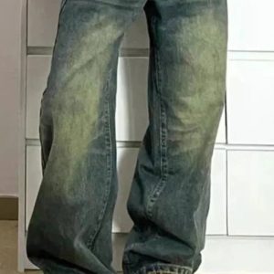 Fall Washed Low-Rise Baggy Jeans - Y2K Vintage Street Style Outfits