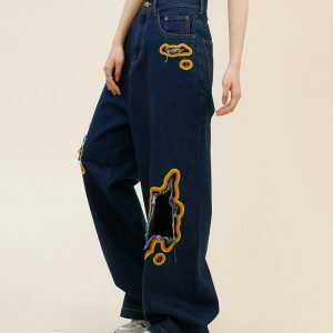 Feel The Burn Cut-Out Jeans - Y2K Vintage Winter Outfits for Women