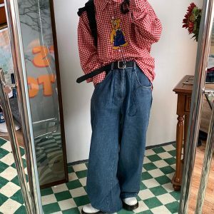 Forbidden Boyfriend Wide Jeans - Y2K Vintage Outfits for Winter Style