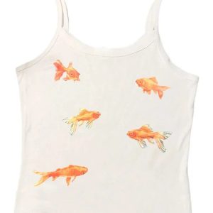 Goldfish Serenity Tank Top - Y2K Vintage Aesthetic Outfit for Women